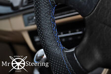 FOR OPEL MANTA A 70-75 PERFORATED LEATHER STEERING WHEEL COVER R BLUE DOUBLE STT picture