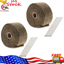 2 Roll 2INCH x 16.5FT Titanium Exhaust Heat Wrap Roll Shield Tape for Motorcycle picture