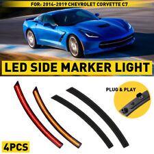 4pcs Smoked LED F& R Amber Red Side Marker Fit Lights Chevy Corvette C7 2014-19 picture