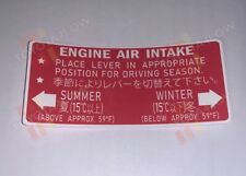 1974-1978 Toyota Corolla / Carina Engine Air Intake info Decal reproduction picture