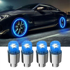 4Pcs Universal Blue LED Light Cap Car Wheel Tyre Tire Air Valve Stem Cover Trims picture