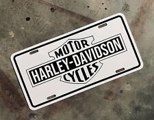 Harley Davidson Vintage Style License Plate Roadglide CVO Dyna Softail White picture