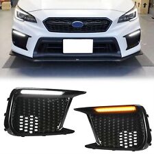 Fog Lights Bezels with White/Amber Running LED DRL For 2018-up Subaru WRX STI picture