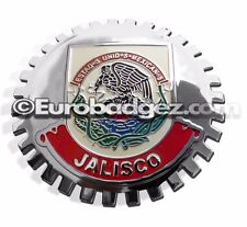1- NEW Chrome Front Grill Badge Mexican Flag Spanish MEXICO MEDALLION JALISCO picture