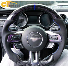 Alcantara Leather Real Carbon Fiber Steering Wheel For 2015-2023 Ford Mustang GT picture