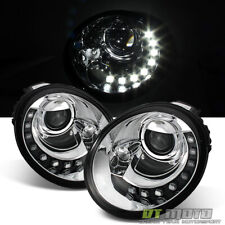 Fits 1998-2005 Volkswagen  Beetle Led DRL Projector Headlights Pair Left+Right picture