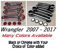 Black OR Chrome Door Handle Covers 2007 - 2017 Fits Jeep Wrangler YOU PICK COLOR picture