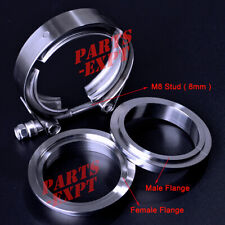 Exhaust Downpipe 2.5inch V-band Clamp Stainless Steel Flange Kit Male-Female  picture