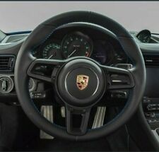 Porsche 991 911 2013-2019 Speedster Black Leather Steering Wheel Blue Stitching picture