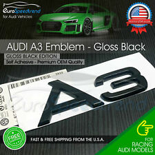 Audi A3 Gloss Black Emblem 3D Badge Rear Trunk Lid for S Line Logo Nameplate picture