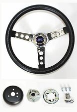 Ford Falcon Thunderbird Galaxie  LTD Steering Wheel Black and Chrome 14 1/2