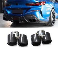 1 Pair Carbon Fiber Stainless Steel Muffler Tip Exhaust Tip for BMW 840i picture