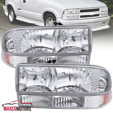 Headlights+Bumper Parking Lamps Fits 1998-2004 Chevy S10 Pickup Blazer Clear picture