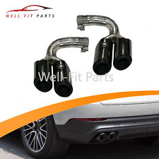 Black Tail Exhaust Pipe Tips Muffler Sport 3 Layer For Porsche Cayenne 2019-2024 picture