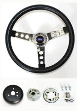 Maverick Torino Galaxie Thunderbird LTD Black and Chrome Steering Wheel 14 1/2