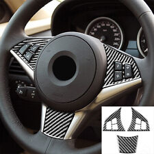 3xCarbon Fiber Steering Wheel Interior Cover Trim Set For BMW 650i 645Ci 2004-10 picture