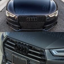 Black Emblem For Audi Rings Grill Front Hood A3 A4 S4 A5 S5 A6 S6 SQ7 TT picture