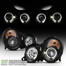 Black 1998-2002 Mercedes W208 CLK320 CLK430 CLK55 LED Halo Projector Headlights picture