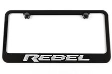 Ram Rebel Black License Plate Frame - Silver Logo - For Ram Rebel - Made In USA picture