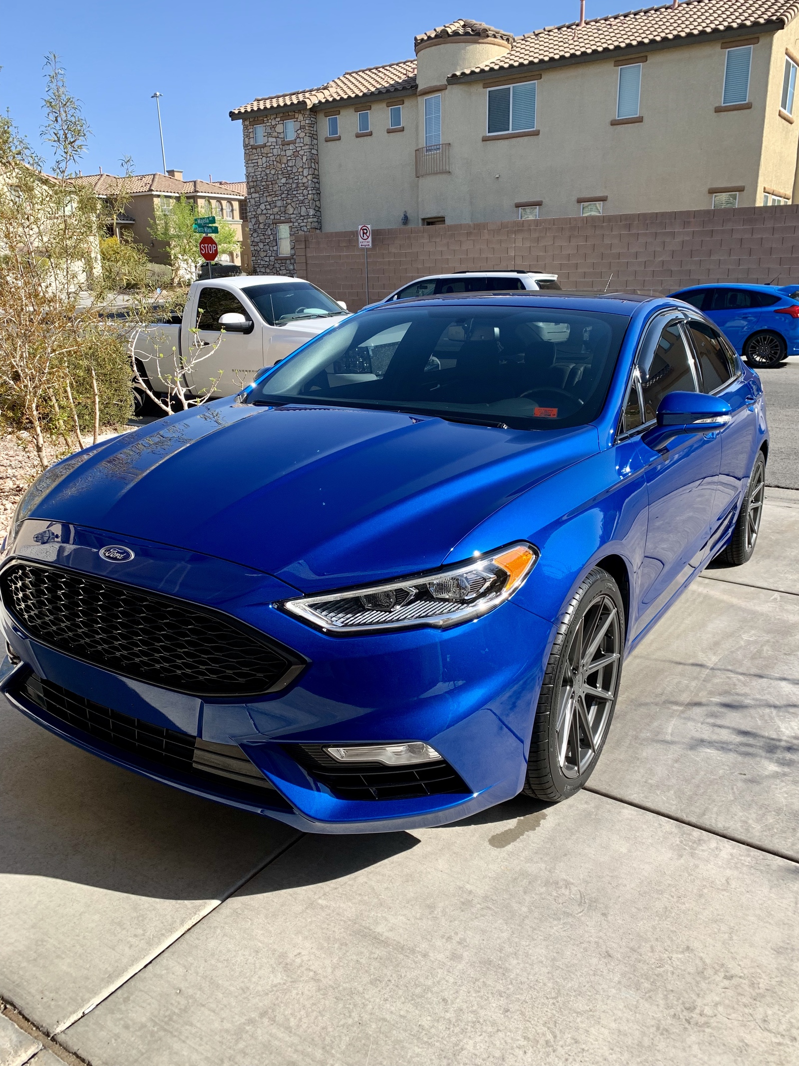 2017 Lightning Blue Ford Fusion Sport picture, mods, upgrades