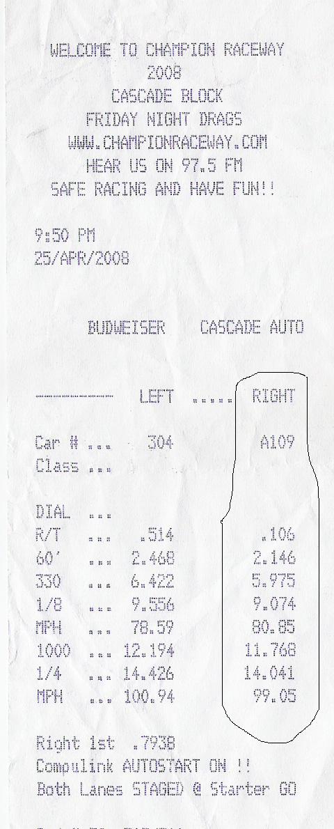 1989  Honda Civic CRX DX Nitrous Timeslip Scan