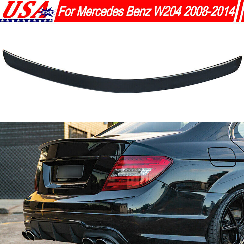For Mercedes Benz W204 C250 C300 2008-14 Gloss Black Rear Trunk Spoiler Wing Lip