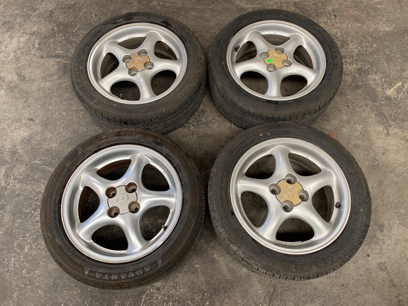 1999-2005 Mazda Miata MX5 Oem 15x6 4x100 5 Spoke Wheel Tire Set Of 4 NB *READ*