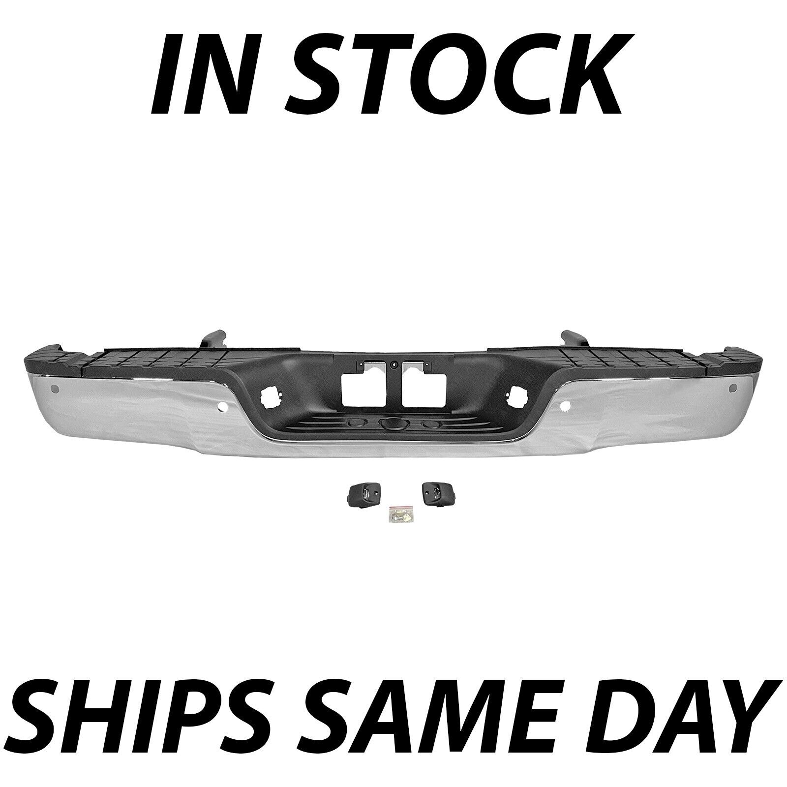 NEW Chrome - Steel Rear Step Bumper Assembly for 2007-2013 Toyota Tundra w/ Park