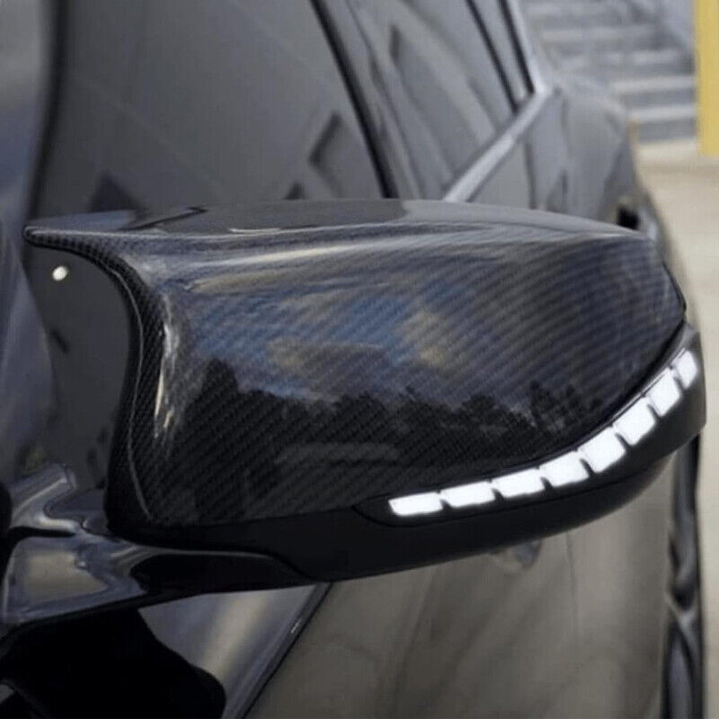 Rear Carbon Fiber M3 Style Side Mirror Cover Cap For  2014-21 Infiniti Q50 Q60