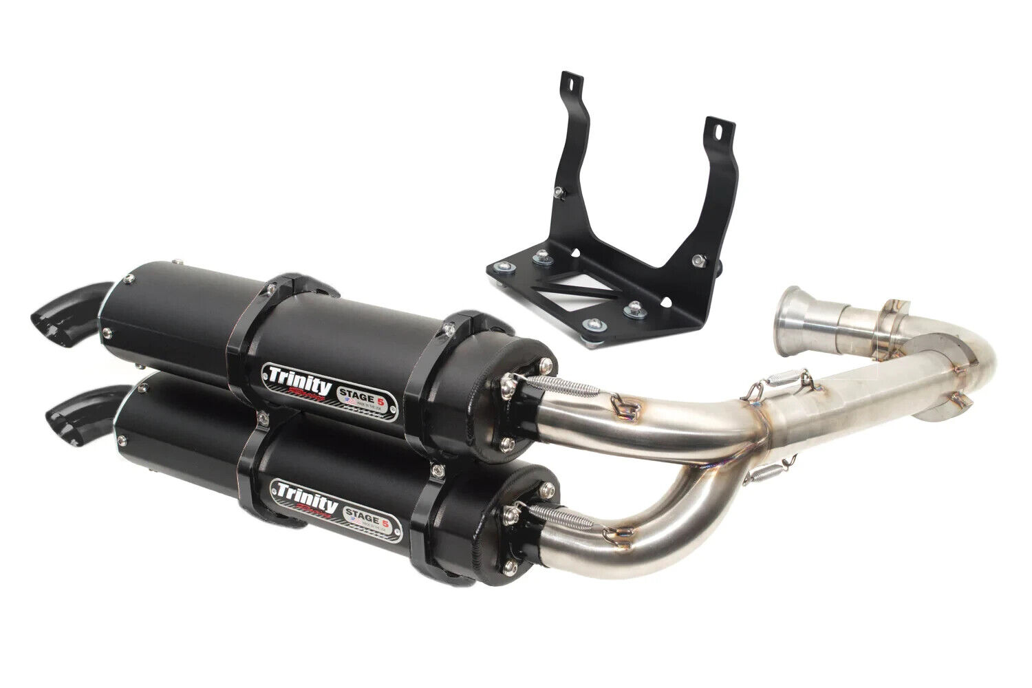 Trinity Racing Stage 5 Black Dual Exhaust For 2017-2020 Can Am Maverick X3 Turbo