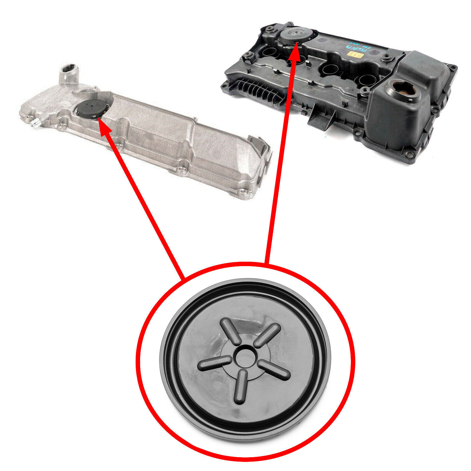 Diaphragm for valve cover BMW N45, N45N, M56 11127526665, 11127568579 repair kit
