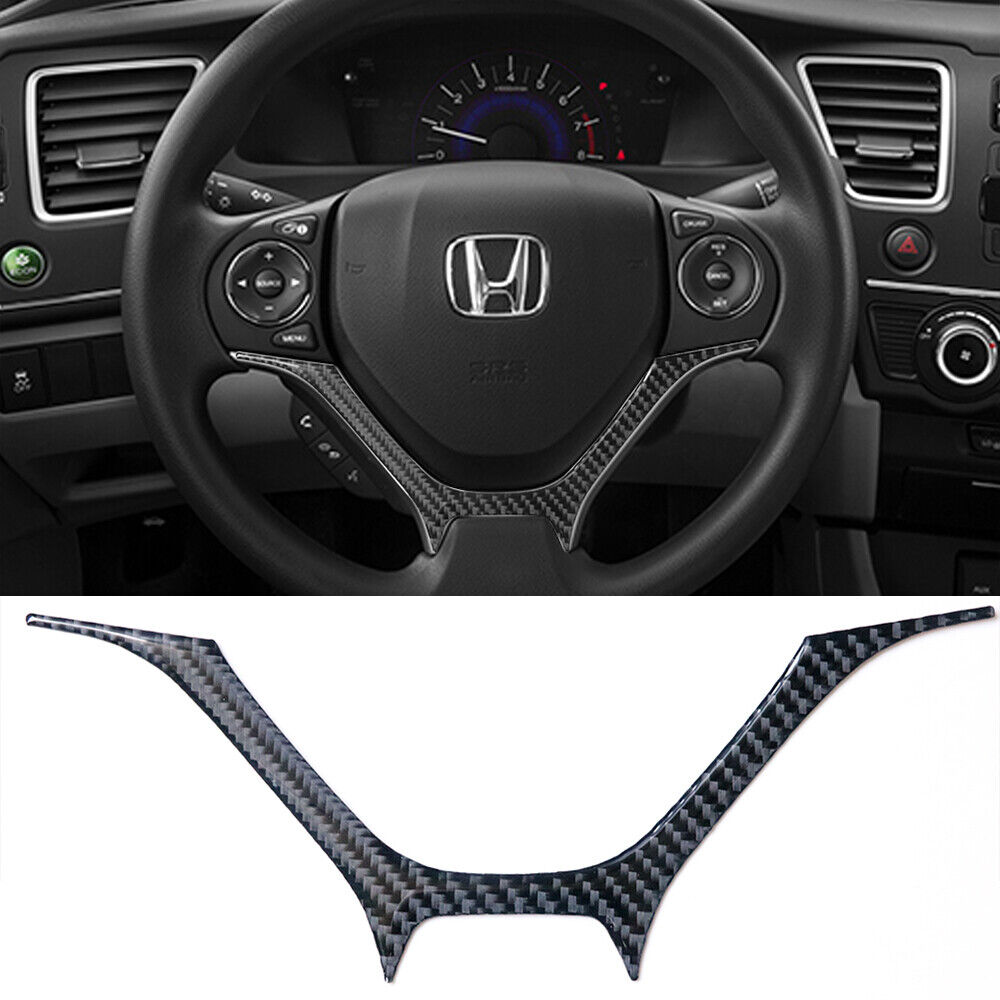 For Honda Civic Coupe 2013-15 Carbon Fiber Steering Wheel Chin Cover Trim