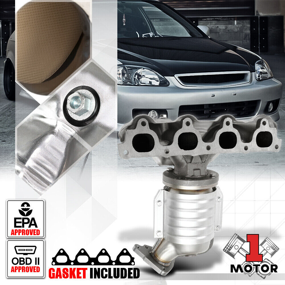 Exhaust Header Manifold Catalytic Converter for 96-00 Honda Civic/Del Sol D16Y7