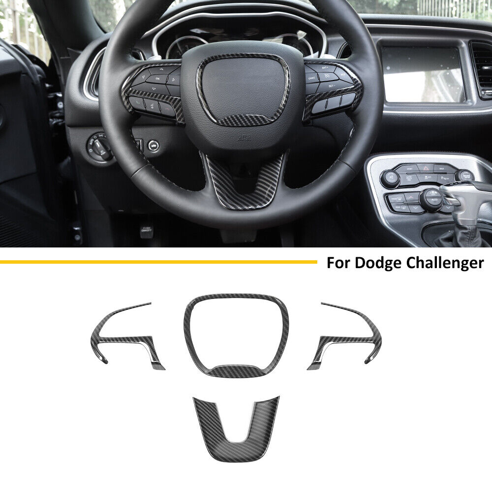 Carbon Steering Wheel Trim for Dodge Charger & Challenger 2015+ & Durango 14+