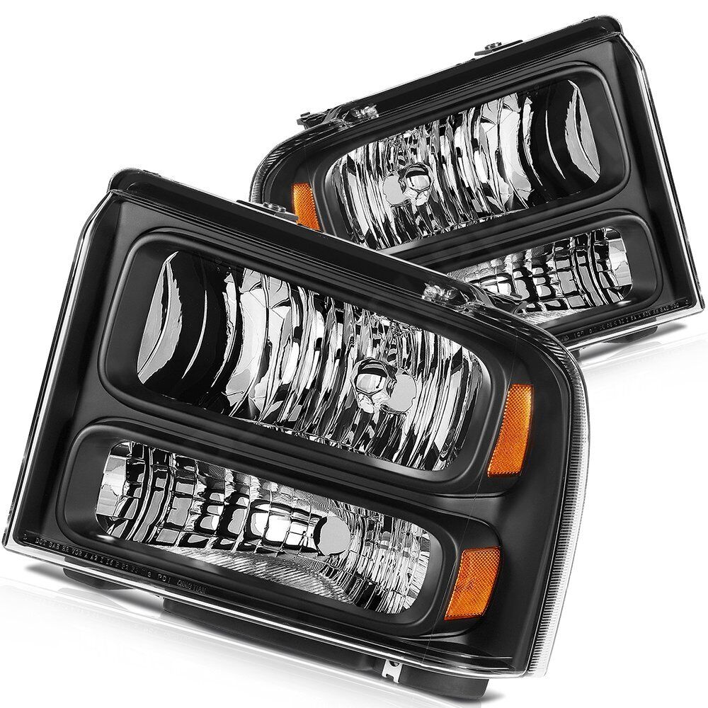 For 2005-2007 Ford F250 F350 F450 Super Duty Headlights Assembly Headlamps Pair