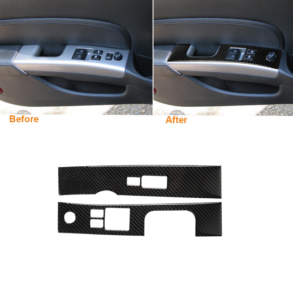 Carbon Fiber Interior Window Lift Switch Panel Cover Trim For Nissan 350Z 06-09