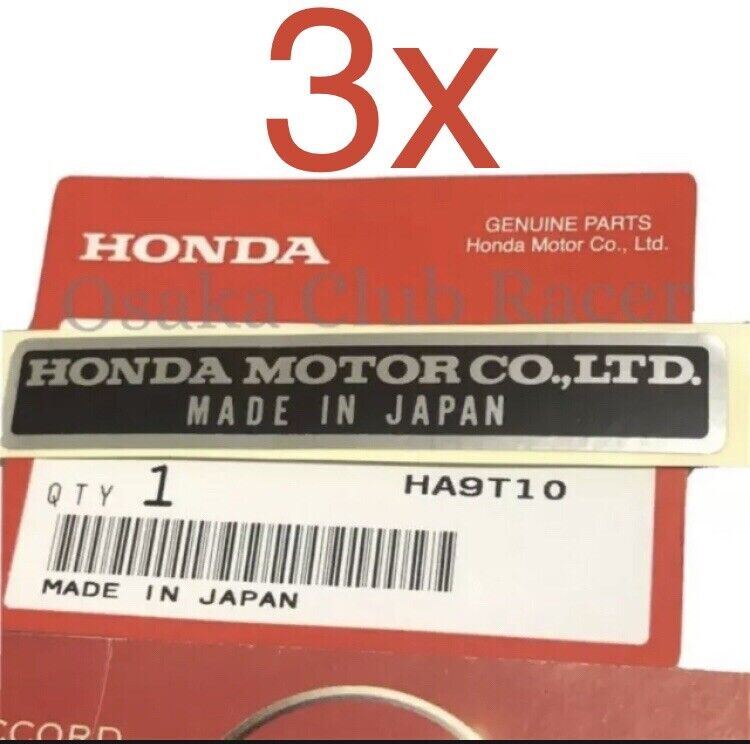 3x OEM Honda Motor Company Engine Bay Decal Made In Japan CRX NSX Prelude Civic