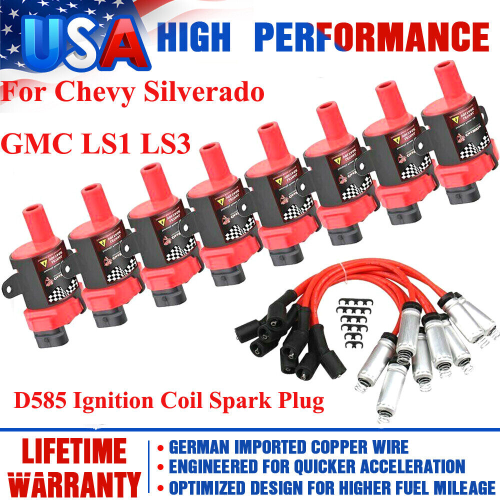 D585 Ignition Coil Spark Plug Pack For Chevy Silverado GMC LS1 LS3 4.8 5.3L 6.0L