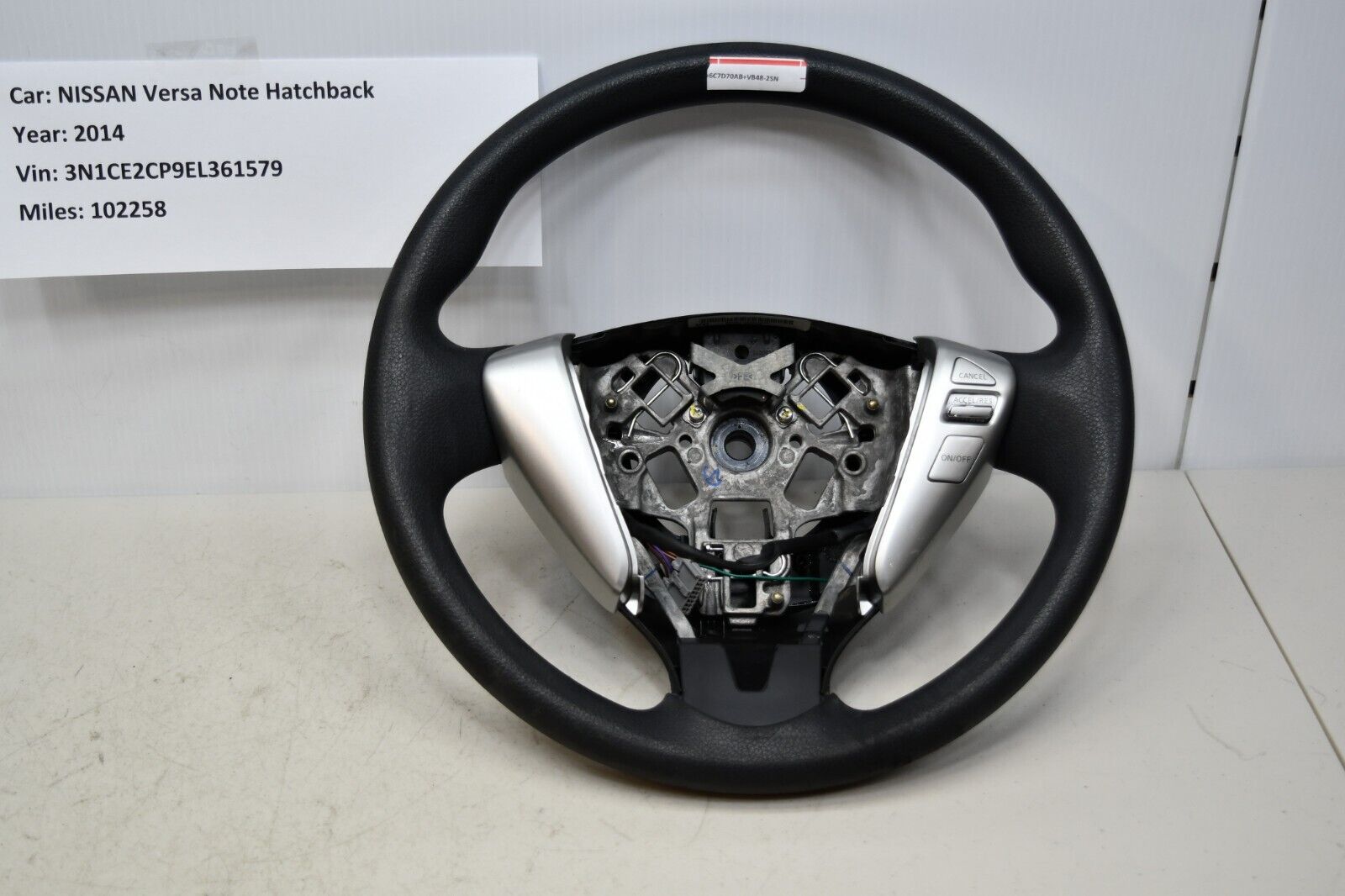 2014 NISSAN VERSA NOTE HATCHBACK Steering Wheel 48430-3VY6A OEM & SANA