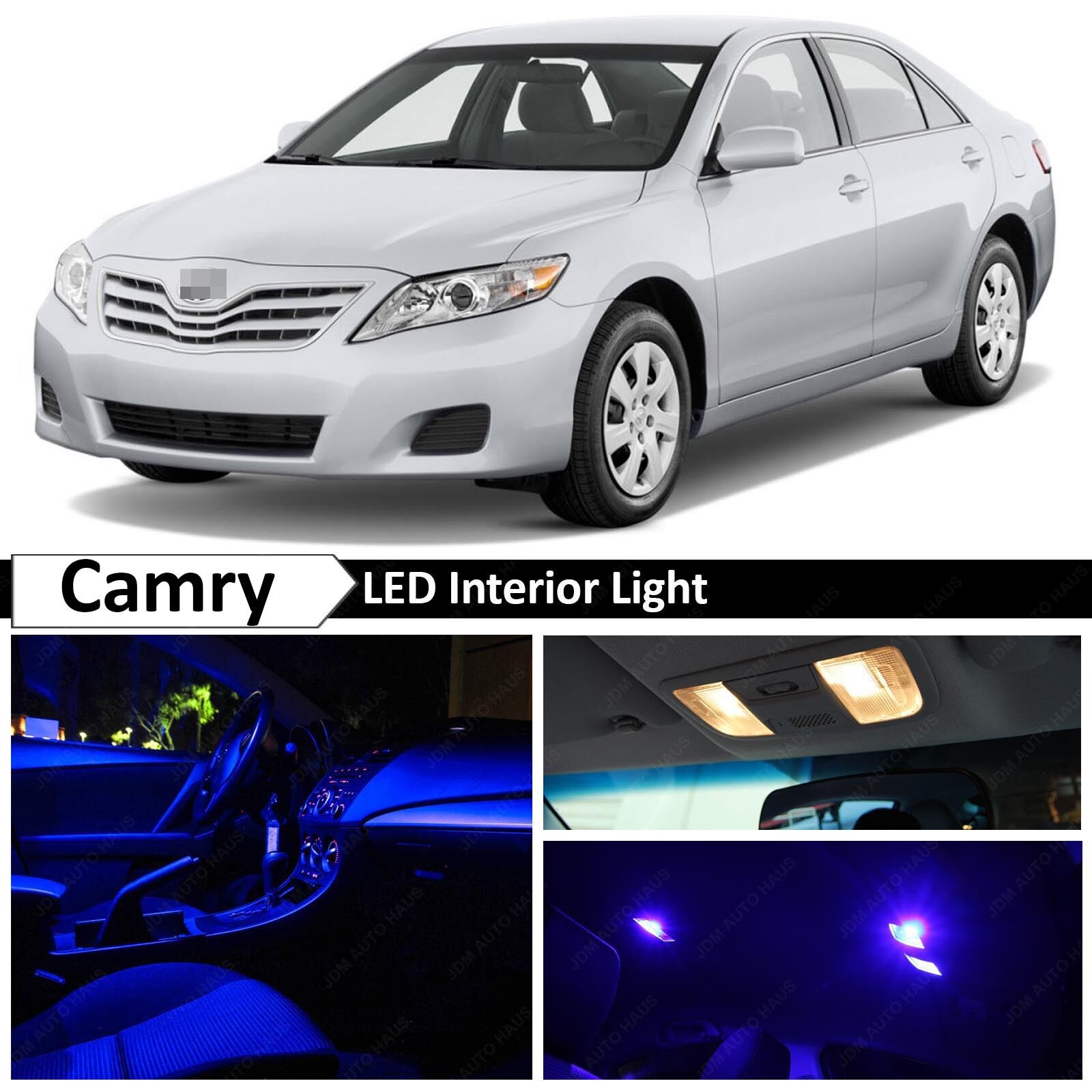 13x Blue LED Lights Interior Package Kit for 2007-2011 Toyota Camry