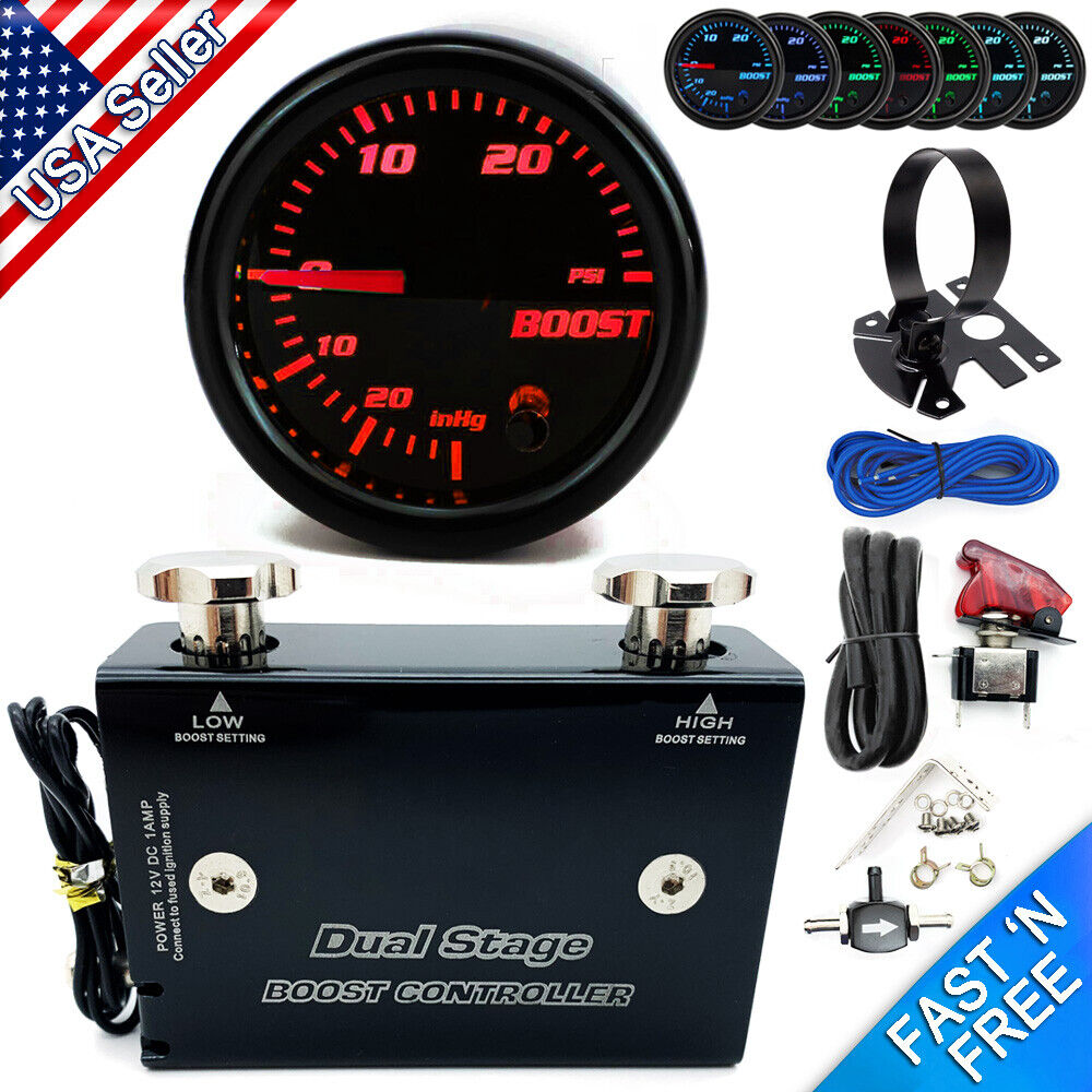 Dual Stage Electronic Boost Controller Kit 0-30 PSI w/ Boost Gauge & Gauge Pod