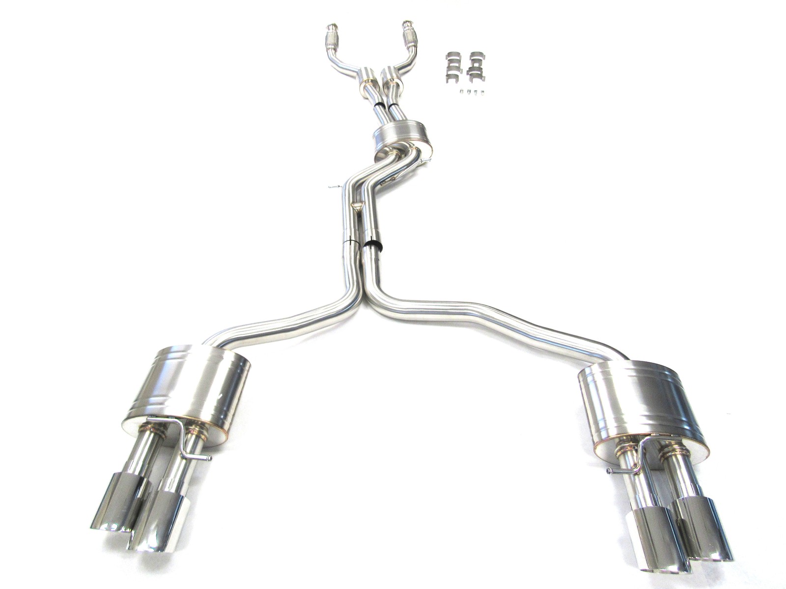 OBX Stainless Catback Exhaust System 12-17 Audi S6 S7 C7 4.0L V8 Quattro 7pcs