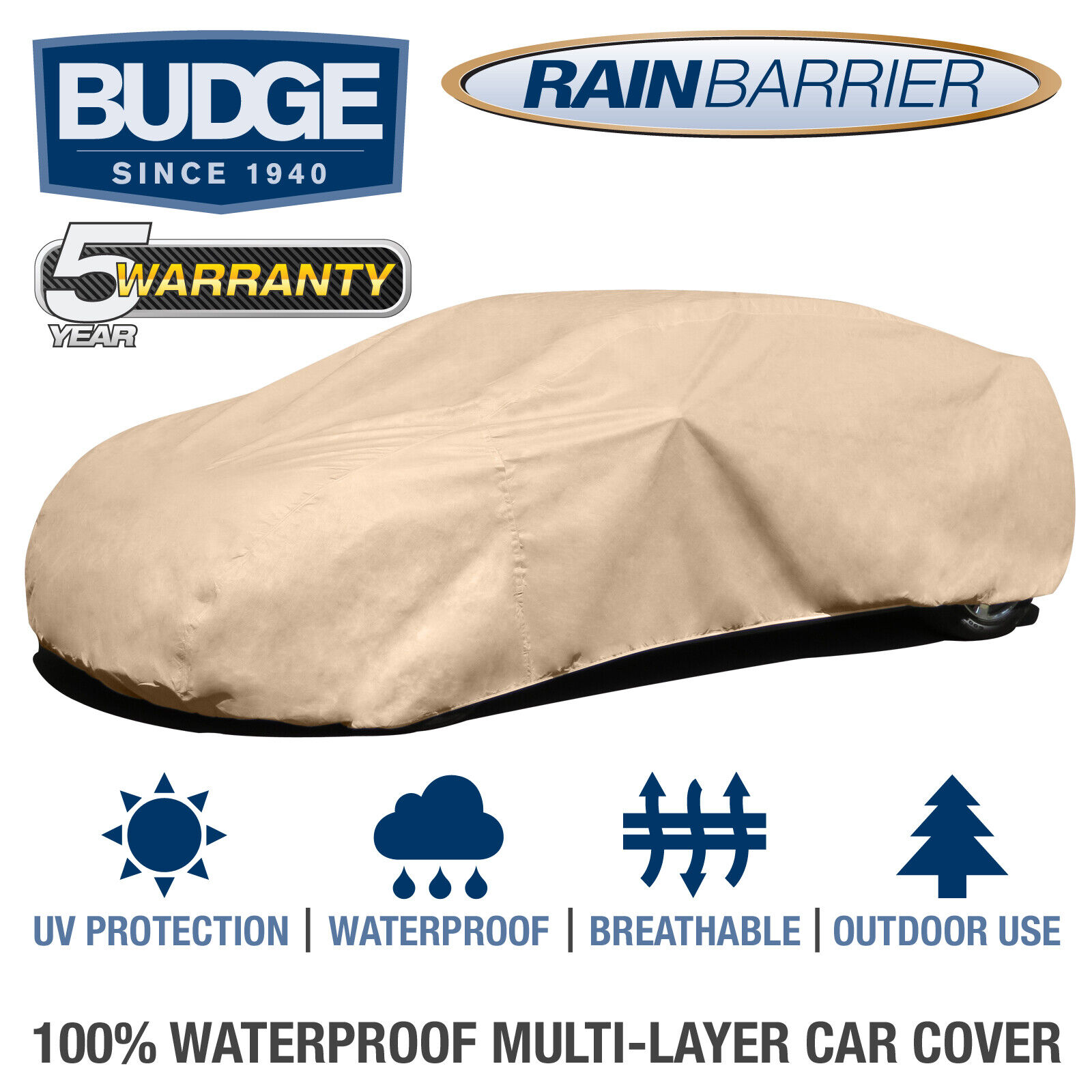 Budge Rain Barrier Car Cover Fits Pontiac Tempest 1967| Waterproof | Breathable