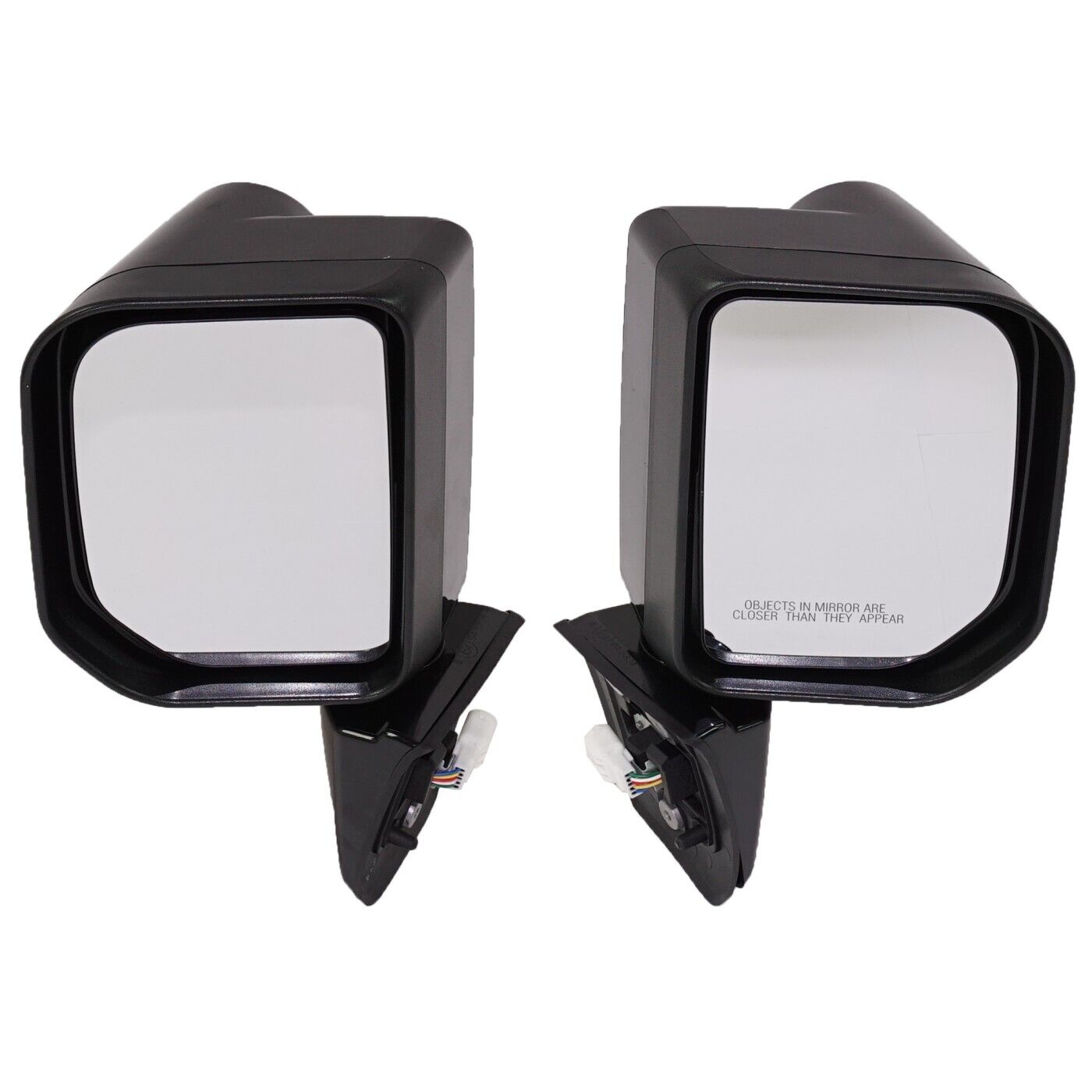 Fits Toyota FJ Cruiser 07-14 Set of Side View Power Mirrors Gloss Black w/ Lamps