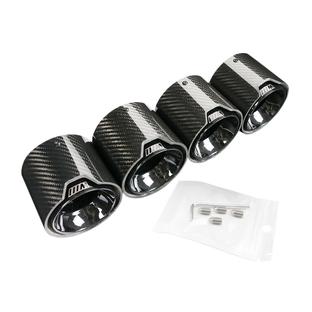 4PCS Glossy Black Exhaust Tips Fit for Bmw M3 G80 M4 G82 G83 2022-23
