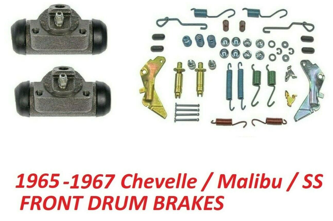 Chevelle 65-67 FRONT Brake Hardware Wheel Cylinder Kit for Drum Brakes NEW