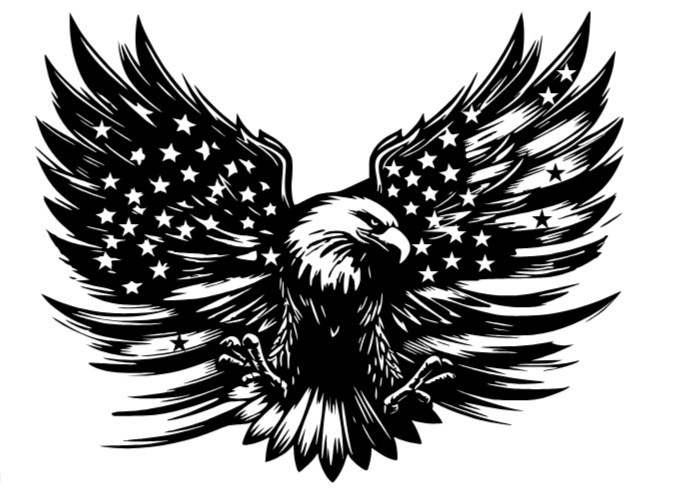 American Flag Eagle Wings Premium Vinyl Decal Sticker
