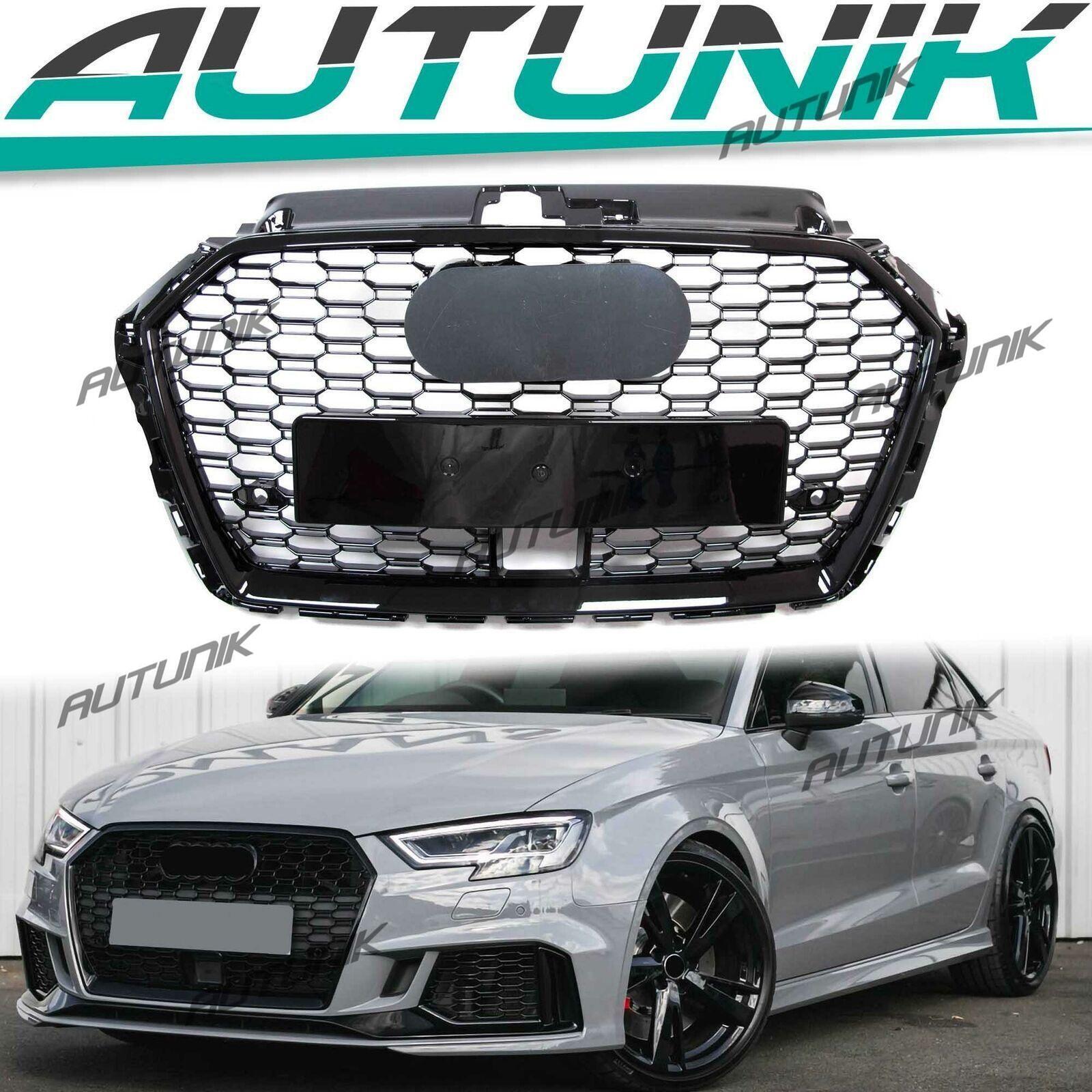 Fit 2017-2020 Audi A3 8V S3 With ACC Honeycomb Front Grille Grill RS3 Style