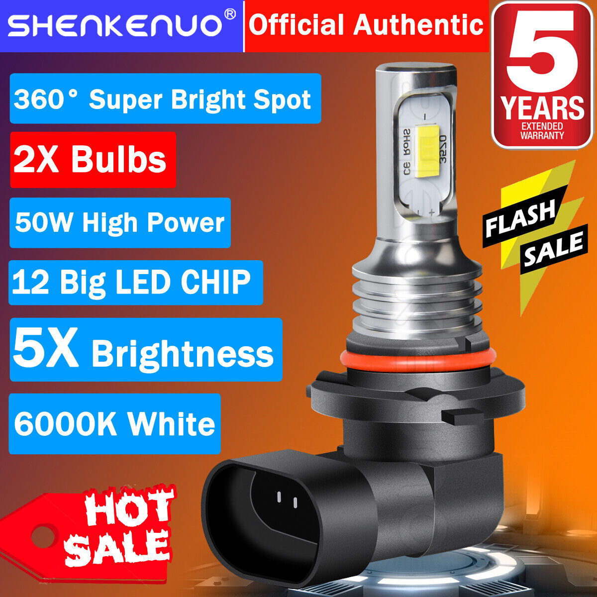 For ACURA TL 2002 2003 2004-2006 2PC LED Fog Light Bulb 9006 HB4 6000K White YH