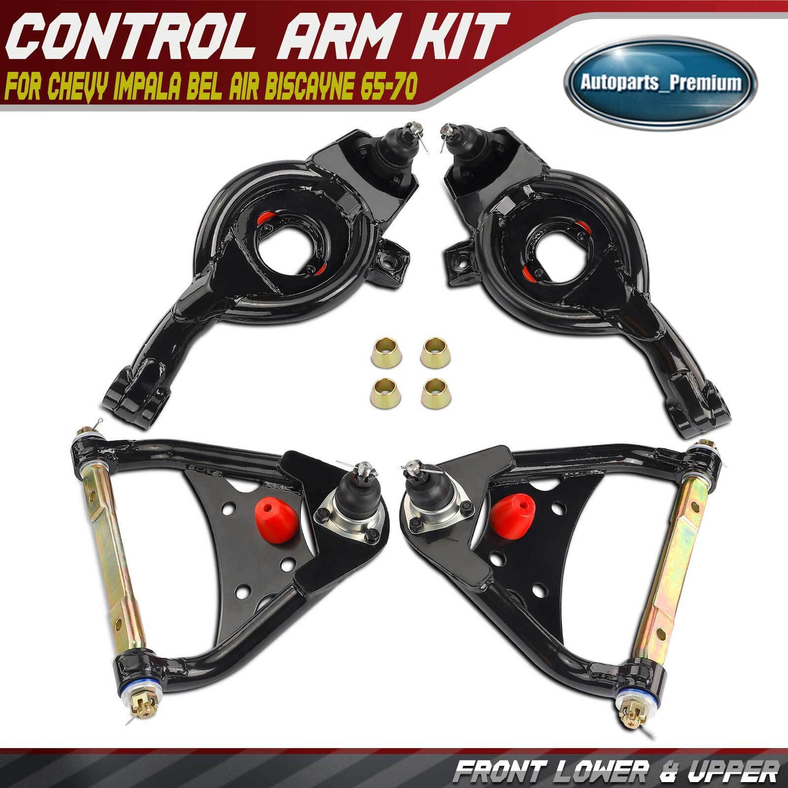 4x Front Upper&Lower Control Arm Kit for Chevy Impala Bel Air Biscayne 1965-1970